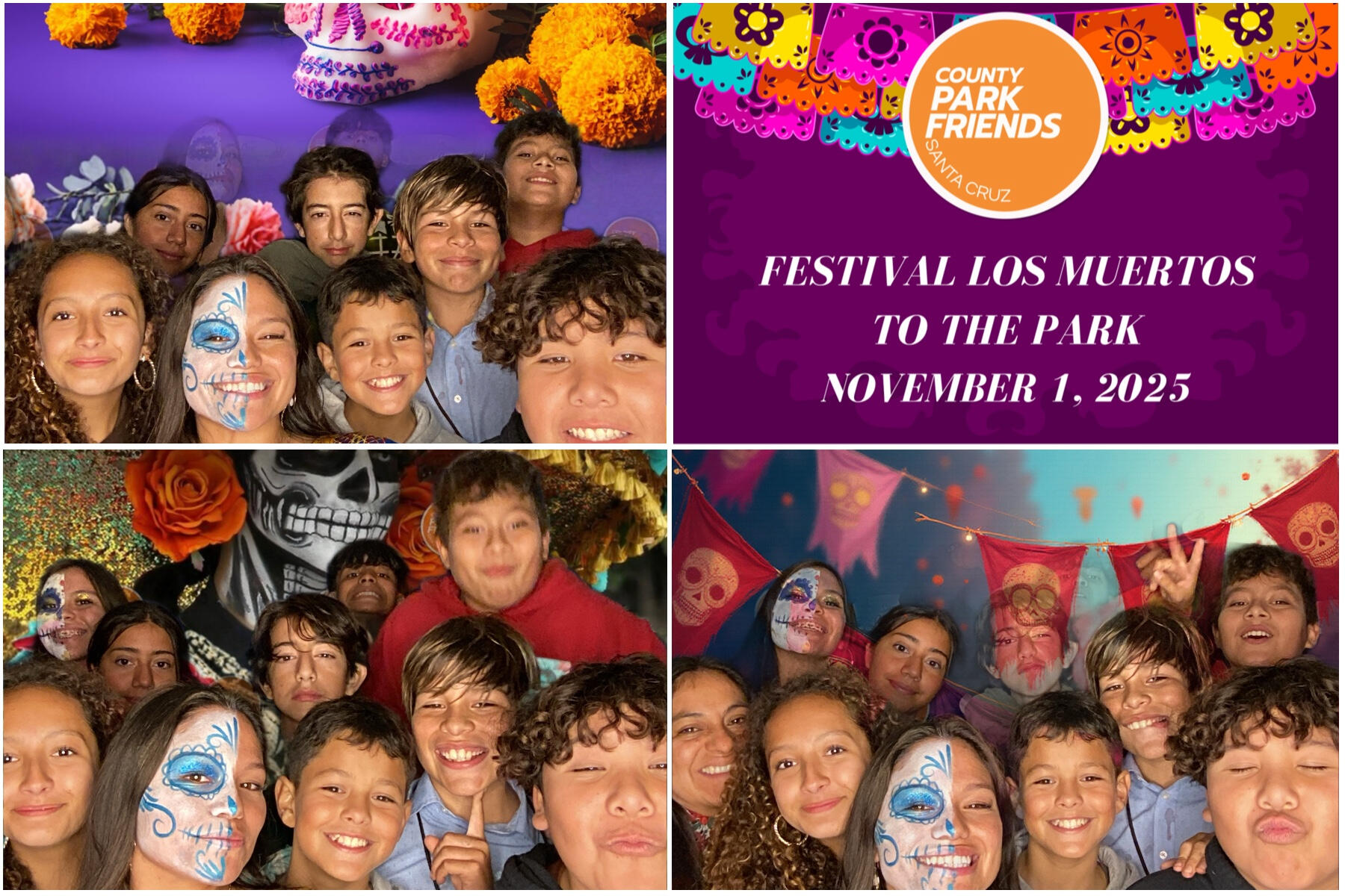 County Park Dia de Los Muertos Celebration (4x6, 3 Photo Template with AI Backgrounds)