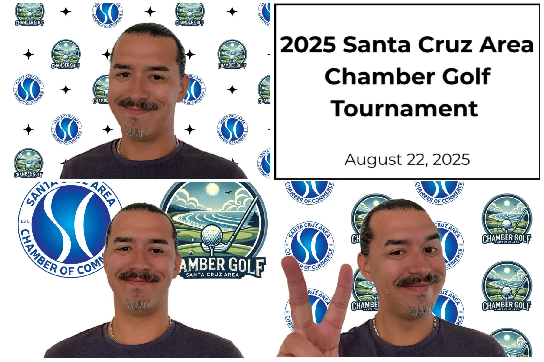 Business Golf Tournament (4x6, 3 Photo Template with AI Backgrounds)